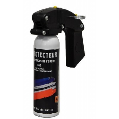 AEROSOL GAZ CS ANTI-AGRESSION FORCE LE PROTECTEUR 100 ML POIGNEE