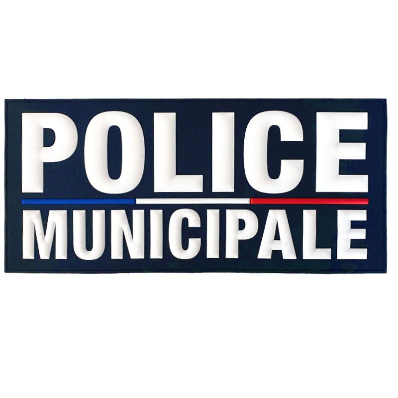 Flap police municipale gomme noir 280 x130