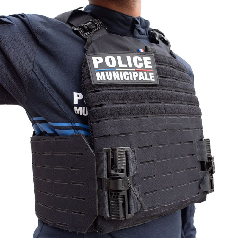 gilet pare-balles porte plaques QUICK Release IIIA Police Municipale noir