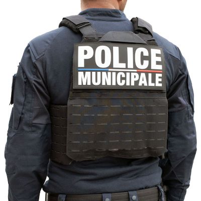 gilet pare-balles porte plaques QUICK Release IIIA Police Municipale noir vue de dos