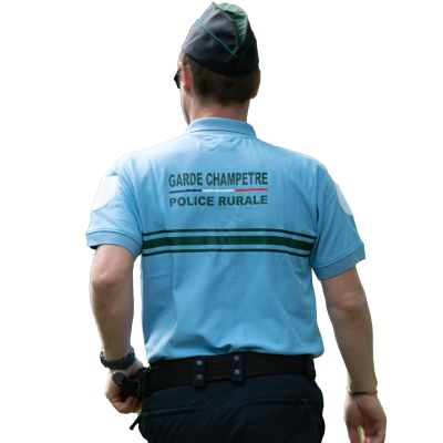 POLO MANCHES COURTES GARDE CHAMPETRE POLICE RURALE