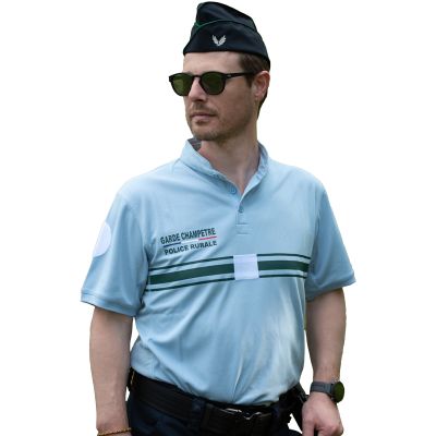 POLO MANCHES COURTES RESPIRANT GARDE CHAMPETRE POLICE RURALE COL MAO