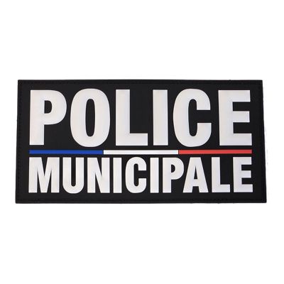 Flap police municipale gomme noir 200 x 100 mm