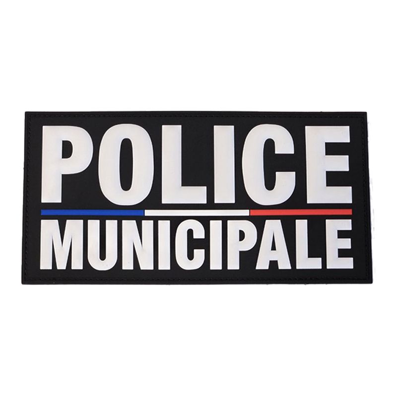 Flap police municipale gomme noir 200 x 100 mm