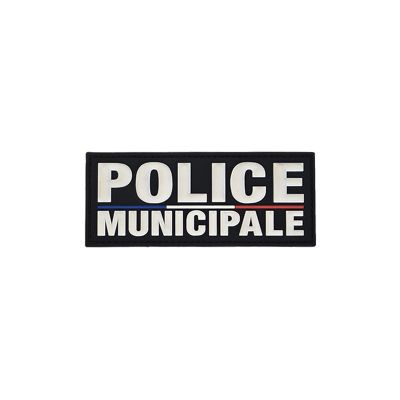 Flap police municipale gomme noir 110 x 45 mm