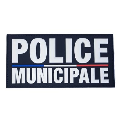 Flap police municipale gomme marine 200 x 100 mm