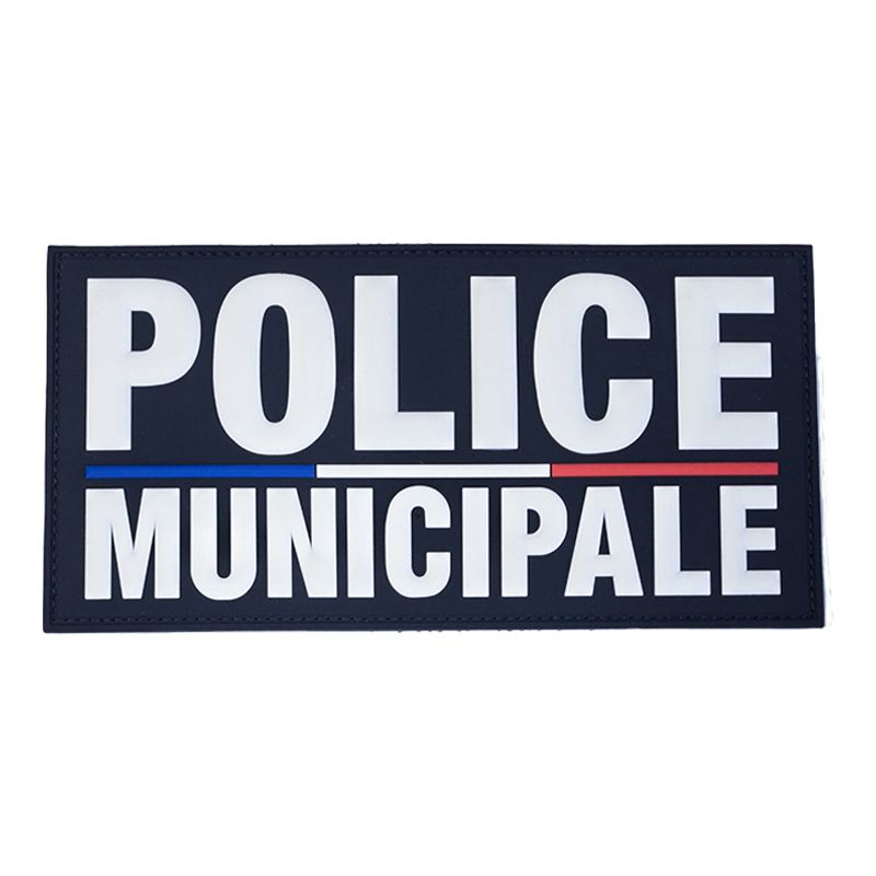 Flap police municipale gomme marine 200 x 100 mm
