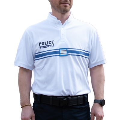 POLO BLANC COL MAO RESPIRE PM
