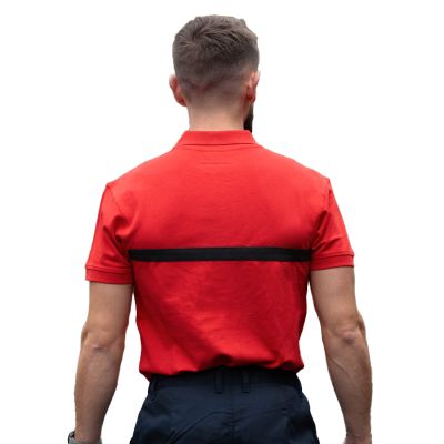 Polo manches courtes rouge Sécurité Incendie