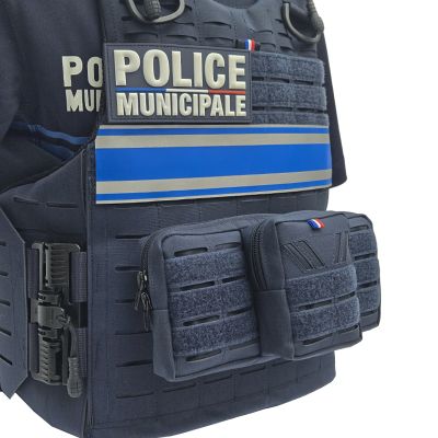 POCHE DOUBLE TACTIQUE BLEU MARINE