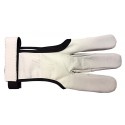 Gant cuir blanc avec renfort doigt en cuir et bande auto-grippante pour le maintien au niveau du poignet