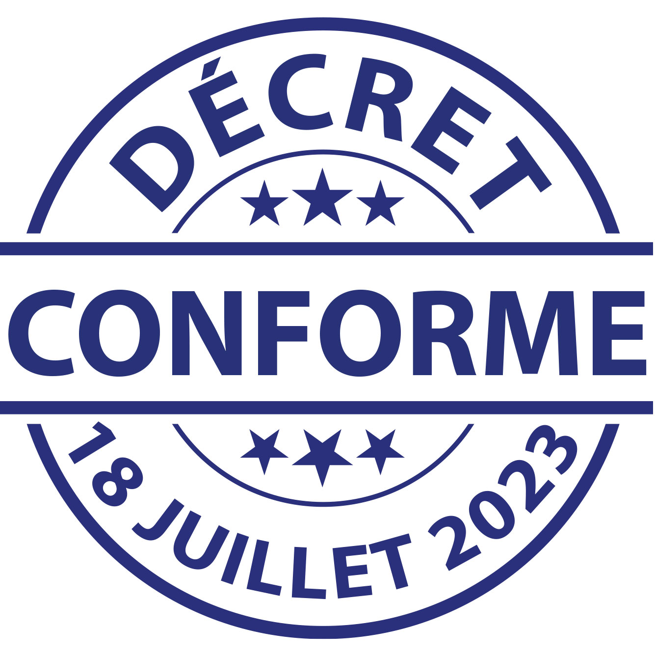 conforme à l'arreté du 18 juillet 2023