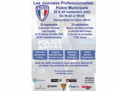 Les journées professionnelles Police Municipale 28 & 29 Septembre 2022